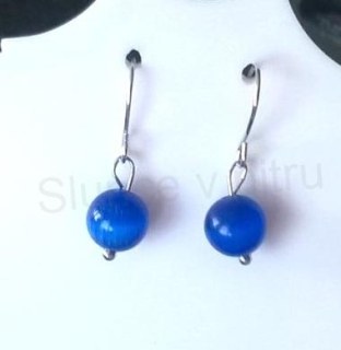 Minerální  náušnice kočíčí oko (X774)