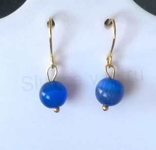 Minerální  náušnice kočíčí oko (X775)