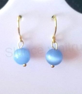 Minerální  náušnice kočíčí oko (X776)