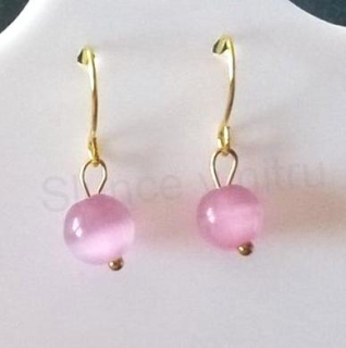 Minerální  náušnice kočíčí oko (X780)