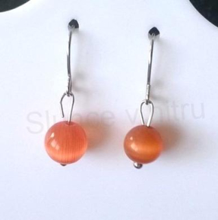 Minerální  náušnice kočíčí oko (X783)