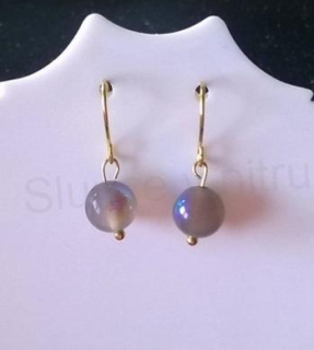 Minerální náušnice labradoritové (X802)