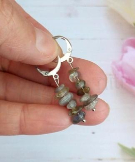 Minerální náušnice labradoritové (X804)