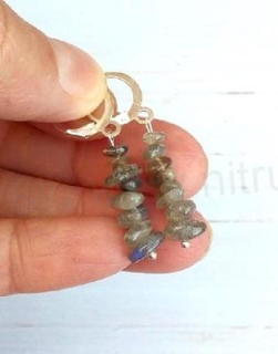 Minerální náušnice labradoritové (X806)