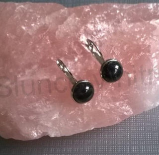 Minerální platinové Achátové náušnice 10 x 10 mm (X811)