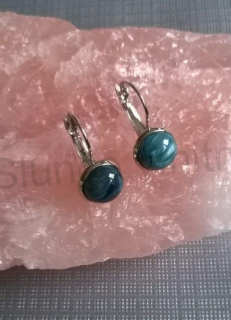 Minerální platinové Achátové náušnice 10 x 10 mm (X812)