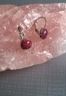 Minerální platinové Achátové náušnice 10 x 10 mm (X814)