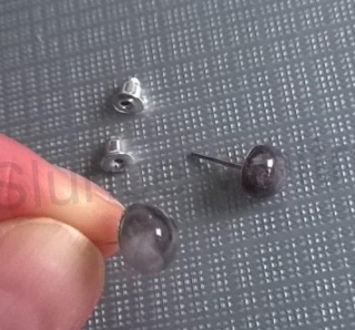 Puzetové náušnice ametystové 8 x 8 mm (X832)