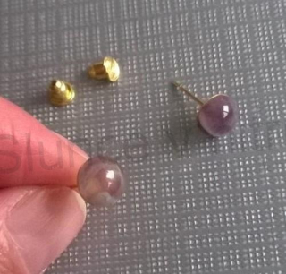 Puzetové náušnice ametystové 8 x 8 mm (X833)