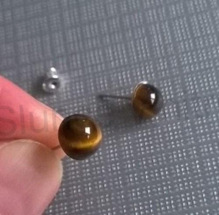 Puzetové náušnice tygří oko (X835)