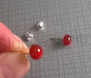 Puzetové náušnice karneolové (X836)