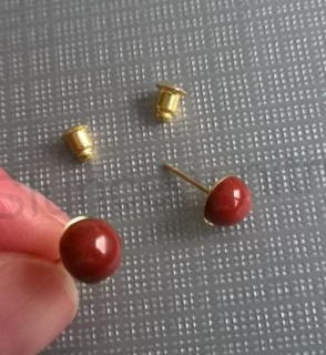 Puzetové náušnice jaspisové (X838)