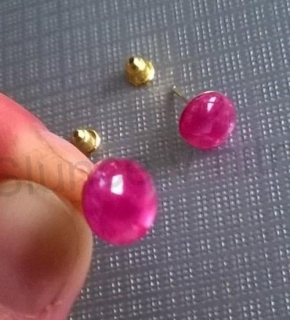 Puzetové náušnice syntetický opál (BB627)