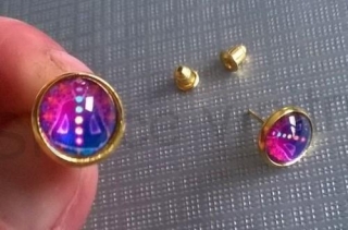 Puzetové náušnice z chirurgické oceli meditační (BB635)