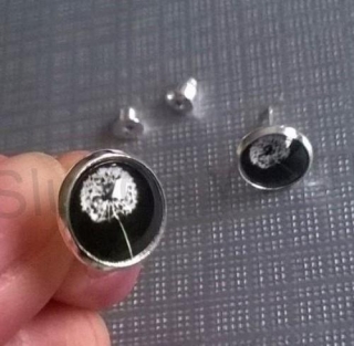 Puzetové náušnice z chirurgické oceli kytičkové (BB636)