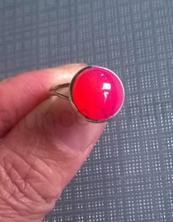 Nastavitelný minerální prsten achát 12 x 12 mm (X876)