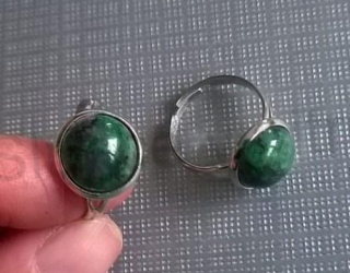 Nastavitelný minerální prsten rubín v zoisitu (X877)