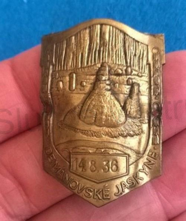 Turistický štítek na hůl - Demanovské Jeskyně 14.8.36 (MB332)