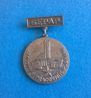 Odznak/medaile - Sepap zasloužilí pracovník podniku (ME5)