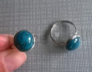 Nastavitelný minerální prsten achát 12 x 12 mm (X891)