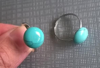 Nastavitelný minerální prsten tyrkys velikost 52 (X903)