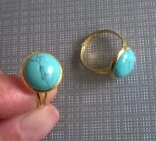 Nastavitelný minerální prsten tyrkenit velikost 52 (X904)