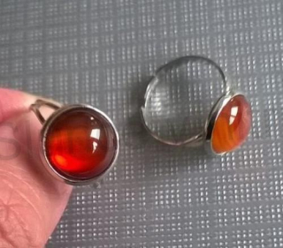 Nastavitelný minerální prsten achát 12 x 12 mm (X912)