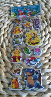 Bubble samolepky 3D Pokemon kreslené mix číslo 6 (E515)