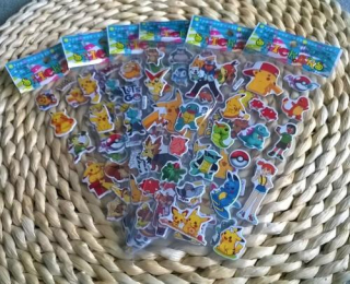 Bubble samolepky 3D Pokemon kreslené mix (E515)