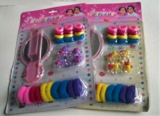 Dívčí sada gumiček do vlasů a hřeben se zrcátkem (H314)