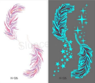 Voděodolné, dočasné tetovaní Luminus Peříčko (E517)
