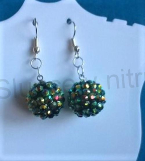 Visací kuličkové náušnice barevné (BB647)