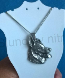 Náhrdelník přívěšek s hlavou psa z nerez oceli (BD503)