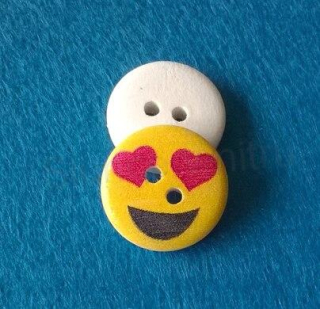 Dřevěné knoflíky Smajlík  20 mm (C25)