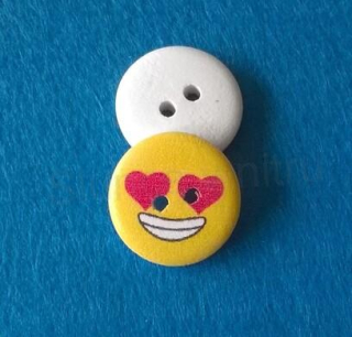 Dřevěné knoflíky Smajlík  20 mm (C30)