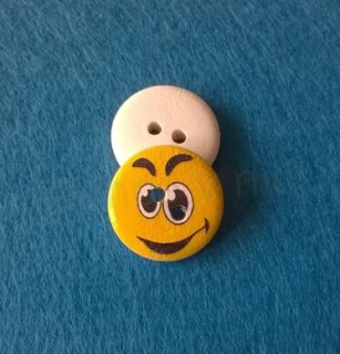 Dřevěné knoflíky Smajlík  20 mm (C36)