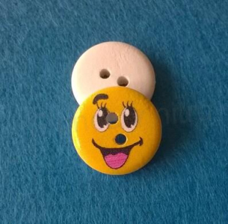 Dřevěné knoflíky Smajlík  20 mm (C37)