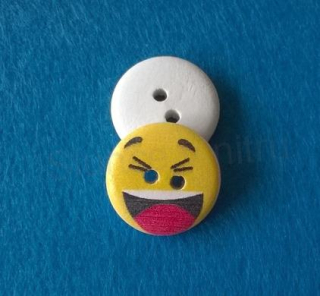 Dřevěné knoflíky Smajlík  20 mm (C38)