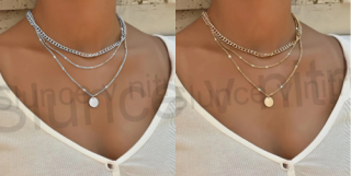 Vícevrstvý náhrdelník, přívěšek kruh řetízkový (BD511)