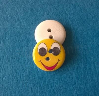Dřevěné knoflíky Smajlík  20 mm (C40)