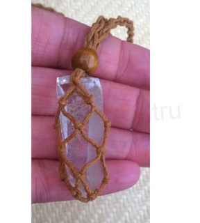 Náhrdelník Křišťál špice na pletené šňůrce (Brazílie) (X1170)