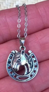 Náhrdelník s přívěskem koně s podkovou (BD517)