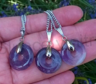 Nerezový řetízek s přívěškem ametyst donut (X1185)