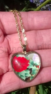 Náhrdelník s přívěškem květin srdce (BD532)