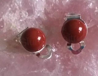 Minerální náušnice klipsy Jaspisové 18,1 x 10 mm (X1199)