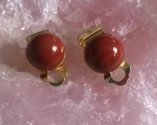 Minerální náušnice klipsy Jaspisové 18,1 x 10 mm (X1200)