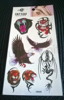 Voděodolné, dočasné tetovaní Zvířata (E531)