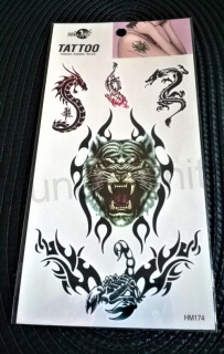 Voděodolné, dočasné tetovaní Tygr (E538)