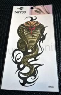 Voděodolné, dočasné tetovaní kobra (E539)