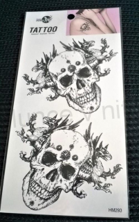 Voděodolné, dočasné tetovaní Lebka, Skull (E572)
